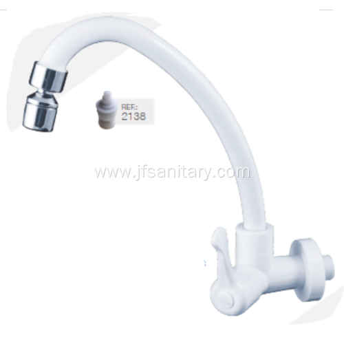 Gooseneck Swivel Faucet ABS White Sink Tap